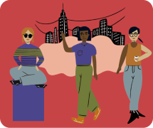 personas reunidad en una ciudad