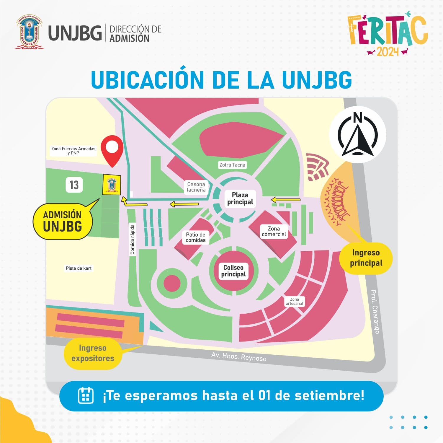Ubicación UNJBG en FERITAC