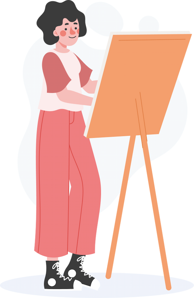 mujer pintando un cuadro
